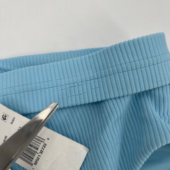 Jonathan Simkhai Swim Bikini Bottom Size Large Ribbed Horizon Blue Belt NWT - Picture 12 of 16